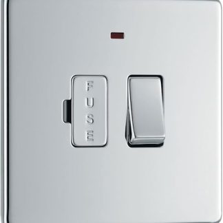 BG Electrical FPC52 13 A Screw less Flat Plate Switched Fused Connection Unit with Power Indicator, 250 V, Polished Chrome