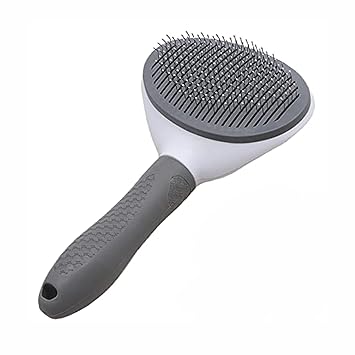 Secwell Pets Cat Brush Hair Remover Dog Brush with Cleaning Button Fur Brush for Long Hair and Short Hair Grey
