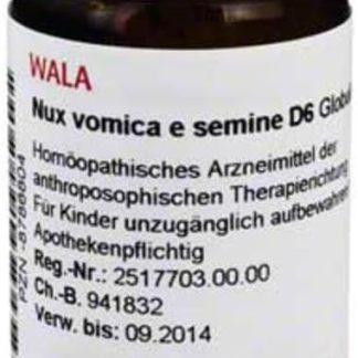 NUX VOMICA E Semine D 6 Globules 20 g