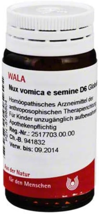 NUX VOMICA E Semine D 6 Globules 20 g