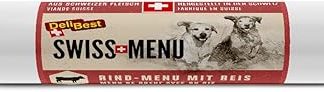 DeliBest Swiss Menu Beef Menu with Rice, Wet Food for Dogs Made from 100% Swiss Beef, Gluten-Free & No Other Additives, High-Quality Adult Dog Food, 200 g Dog Sausage