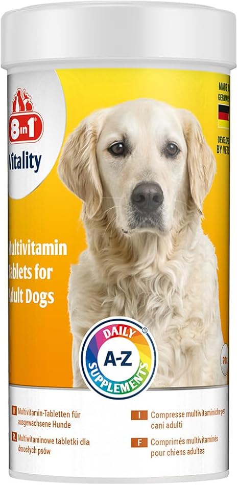 8in1 Multivitamin Tablets Adult - for Dietary Supplement in Adult Dogs, 1 Tin (70 Tablets)