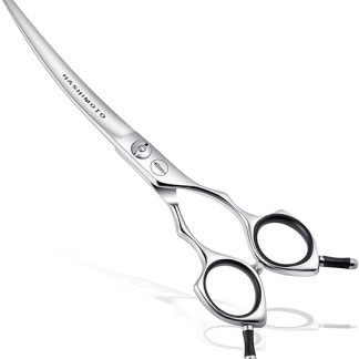 HASHIMOTO Dog Grooming Scissors, Curved Scissors for Dog Grooming, 6.5 Inch, 30 Degree Curved Blade, Lightweight Pet Scissors for Trimming Face and Paws