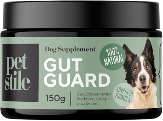 Petstile Gut Guard Digestive Health Dog Probiotics 150 g, Probiotic & Prebiotic Powder for Healthy Digestion & Immune System Strengthening (150 g (Pack of 1)