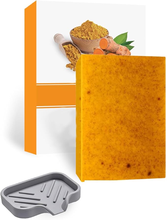 Turmeric Soap with Kojic Acid & Vitamin C, Deep Cleansing & Moisturising Face and Body Soap, 2 x 100 g