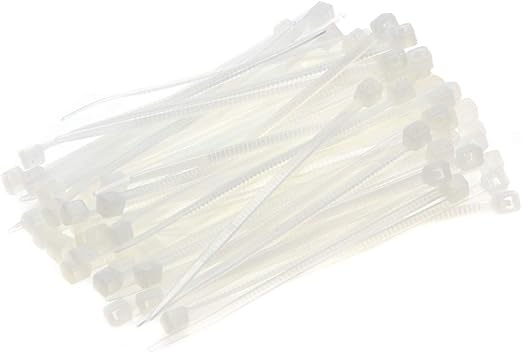 sourcing map 300 x White Nylon Cable Ties 60mm x 1.8mm Self Locking Cable Ties