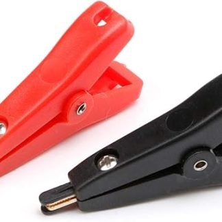 Jenor 2 Pcs Copper Coated Gold Tone Two Stage Test Clips LCR Kelvin Black + Red