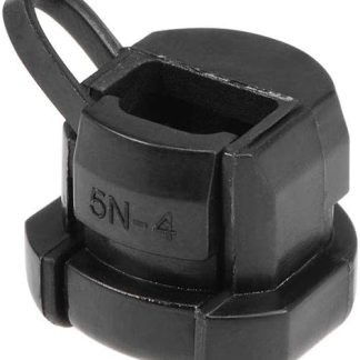sourcing map 20 x Black Nylon Twist Lock Cable Ties Round Strain Relief 14mm x 11mm