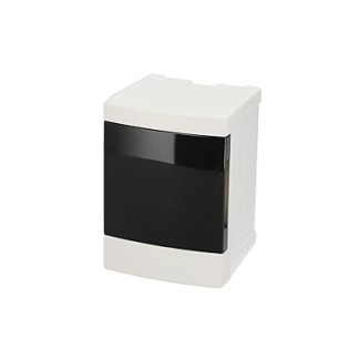 EDO Surface-Mounted Distribution Box 1 Row for 2 Modules 14 x 10 x 9.5 cm IP40 White Fuse Box Made of ABS Plastic Power Box for Indoor Electrical Installations
