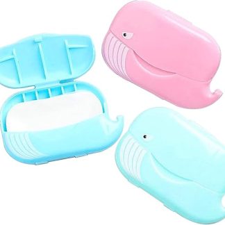 3 Boxes Soap Sheets Disposable Paper Soap Mini Portable Paper Soap with Plastic Box Portable Soap Sheets for Hand Wash Travel Hiking Washing Hand Bath Toiletries Bath Soap