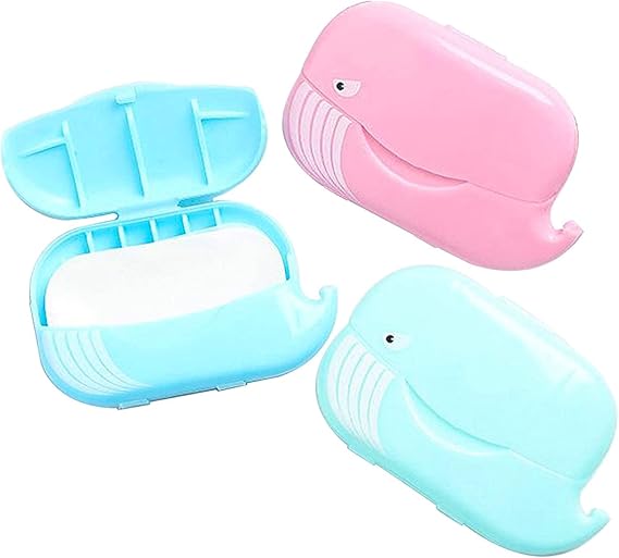 3 Boxes Soap Sheets Disposable Paper Soap Mini Portable Paper Soap with Plastic Box Portable Soap Sheets for Hand Wash Travel Hiking Washing Hand Bath Toiletries Bath Soap