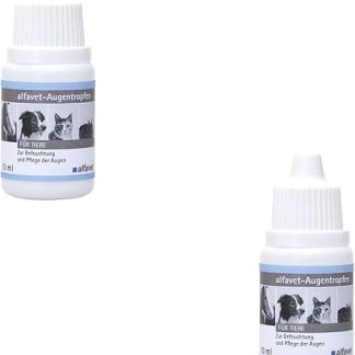 Alfavet Eye Drops | Double Pack | 2 x 10 ml | Eye Drops for Dogs, Cats and Small Animals | For Moisturising, Soothing and Care | For Dry or Reddened Eyes