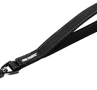 OneTigris Bolt Short Dog Lead 30 cm, Short Dog Lead with Tiger Tooth Metal Clip and Soft Padding, Reflective Nylon Dog Lead Suitable for Medium Large Dogs