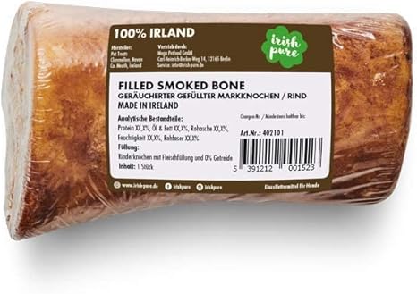 Irish Pure Filled Smoked Bone Premium Beef Chew Bone for Dogs Vitamins Premium Grain Free Sensitive Dog Bone from Ireland