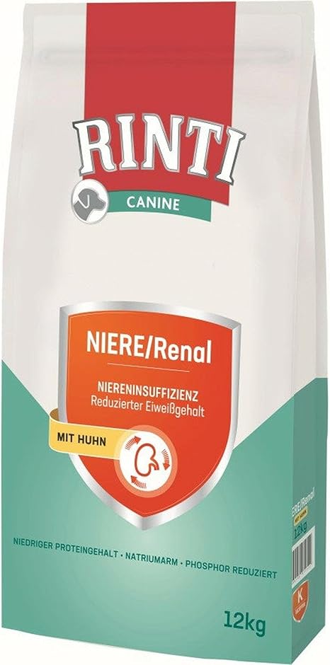 RINTI - Canine Kidney / Renal | Diet Dry Food for Adult Dogs to Support Kidney Function Complete Food with Reduced Sodium and Phosphorus Content in Bag | 12 kg Chicken