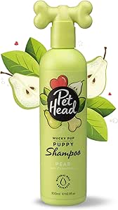 Pet Head Mucky Pup Puppy Shampoo Pear Fragrance Nourishes and Soothes Your Dog's Coat pH Neutral Vegan & Cruelty Free Gentle Formula for Dogs and Puppies from 8 Weeks 300 ml