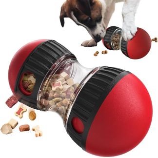 Coztie Dog Toy to Promote Intelligence, Food Ball for Dogs, Interactive Dog Toy, Slow Feeder for Dogs to Improve Digestion for Promotes Healthy Eating Habits, Red
