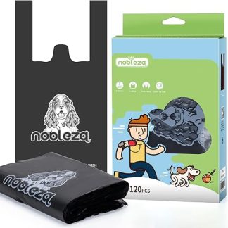 Nobleza Dog Waste Bags with Handle, Extra Thick and Strong Leak-Proof Waste Bags for Dogs, Unscented Dog Bag Faeces, Extremely Tear-Resistant Dog Bags Dog Poop Bags - 18 x 34 cm, Extra Large, Pack of
