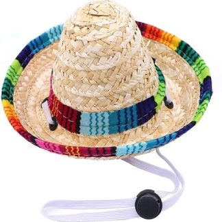 Funny Dog Sombrero Hat Mexican Party Costume Adjustable Chihuahua Cosplay Cap Clothing Decoration for Pets Dogs Birthday Christmas Halloween Clothing Accessories
