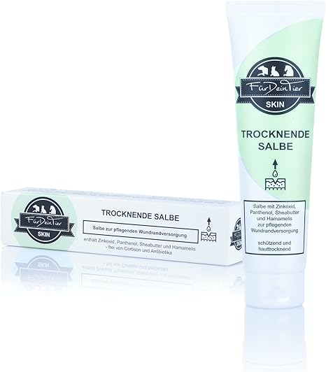 FürDeinTier Skin Drying | 100 ml Wound Protection and Wound Ointment | Zinc Oxide, Witch Hazel, Panthenol, Shea Butter | Suitable for All Animals