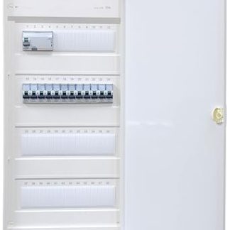 Hager Surface-Mounted Distributor 4 Rows VA48CN Ready for Connection Wired with Terminal Block Legrand 1x FI 4-Pin + 12x LS B16A