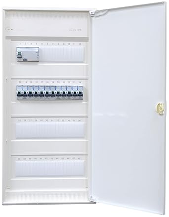 Hager Surface-Mounted Distributor 4 Rows VA48CN Ready for Connection Wired with Terminal Block Legrand 1x FI 4-Pin + 12x LS B16A
