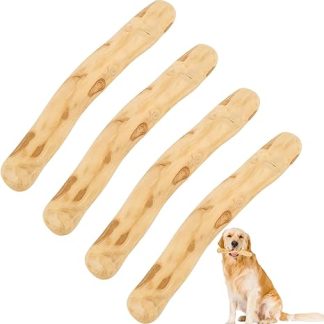 JcvPot 4 Coffee Wood for Dogs, Natural Chew Wood for Puppies and Adult Dogs, Chew Toys for Teeth Cleaning and Stress Relief, 14 cm Length, 1.8-2 cm Diameter