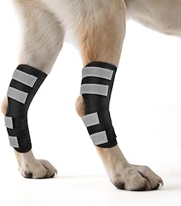 OHCOZZY Hind Leg Bandage for Dogs, 2 Units with Reflective Straps, Leak Protection, Dog Rear Leg, Dog Bandages for Wrap, Wound, Injury and Sprain Healing, M