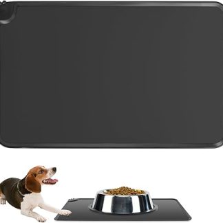 Feeding Mat for Dogs and Cats, 48 x 30 cm Silicone Dog Bowl Mat, Feeding Mat, Cat Bowl Mat, Waterproof Non-Slip Pet Feeding Mat, Feeding Bowl Mat