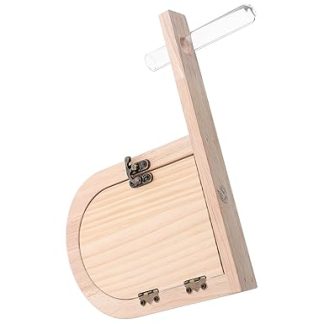 CLISPEED Pet-safe socket protection plate made of robust wood with enchanting fairy tale door design and hydroponic vase. Decorative protection for standard sockets in children's rooms and