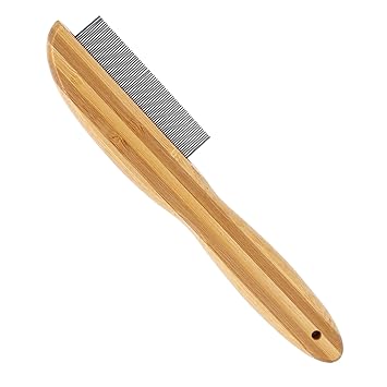 Wooden Handle Dandruff Comb, Extra Fine Tooth Comb with Metal Pimple, Multifunctional Flea Comb, Lice Comb, Care Comb for Children, Adults, Dogs, Cats
