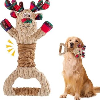 WDKXCN Indestructible Dog Toy, 35 cm Christmas Plush Toy, Dog Toy, Puppy, Toy for Dogs, Plush Dog Toy, Squeaky Dog Toy for Small Large Dogs