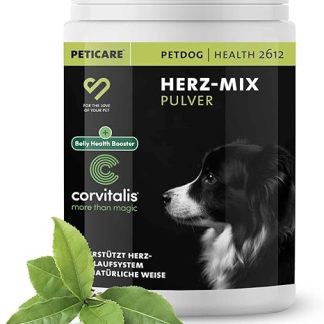 Peticare Heart & Circulation Powder for Dogs | Supports Heart Health & Vitality | With Omega-3, L-Carnitine & Hawthorn | Natural Supplementary Food | petDog Health 2612