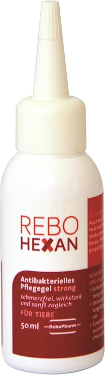 ReboHexan Gel Strong 50 ml: High Viscous Care Gel for Animal Wounds, Supports Skin Recovery, Reduces Scars, Prevents Sticking to Dressings, Ideal for Skin Care