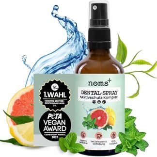 noms+ Dental Spray for Dogs & Cats [Yearly Supply] Spray Removes Tooth Plaque 100% Natural, Against Tartar, Bad Breath, Plaque for Teeth Cleaning & Tartar Removal - Fresh Breath