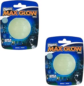 Chuckit! Max Glow Ball Size S - Diameter 5 cm | Double Pack | 2 x 1 Piece | Glows up to 30 Minutes in the Dark | Very Robust and Easy to Grip | Compatible Launcher