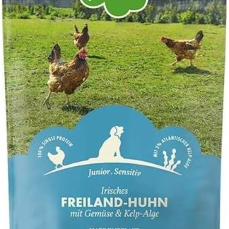 Irish Pure Junior Free-Range Chicken with Kelp Algae and Vegetables Dry Dog Food, Puppy Dry Food for Growing Dogs, High Meat Content, Grain Free, Sensitive, Puppy