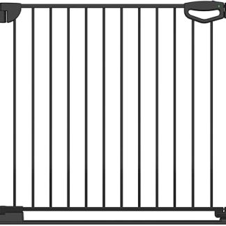Geuther Easylock Flatstep Door Safety Gate Black I Stair Safety Gate for Clamping or Drilling I Width 97-104 cm I Door Protection for Your Baby and Pet I Child Safety Gate Opening on Both Sides