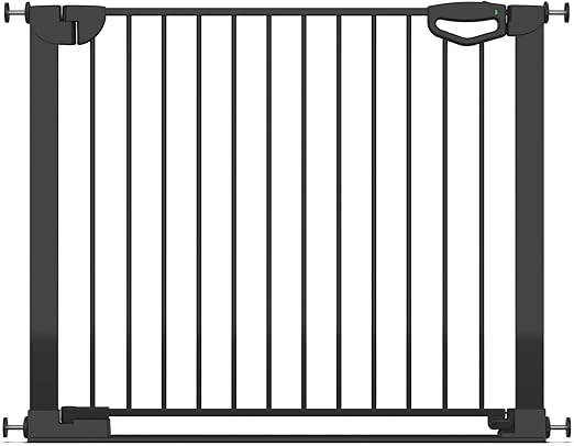 Geuther Easylock Flatstep Door Safety Gate Black I Stair Safety Gate for Clamping or Drilling I Width 97-104 cm I Door Protection for Your Baby and Pet I Child Safety Gate Opening on Both Sides