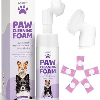 GJYC PET No Rinse Paw Cleaner, Foam-Free, Waterless Paw Cleaner with Improved Silicone Scrubber, Natural Magic Foam on Vegetable