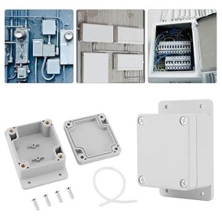 Waterproof Junction Box, Extruded Aluminium Project Box, Dustproof Waterproof IP65 Junction Box Made of ABS Plastic, Universal Electrical Project Enclosure, White (115 x 90 x 55 mm)