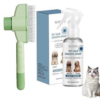 Fellblitz Cat Brush + Detangling Spray Dog & Cat, Grooming Spray, Cat Brush, Grooming and Cat, Effortlessly Removes Tangles, Deodorises, Removes Odours