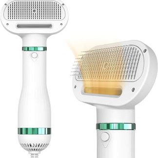 KUUBIA Dog Hair Dryer 2-in-1 Hair Dryer with Self-Cleaning Brush for Small and Medium Dogs & Cats 300 W Blower Dog Hair Dryer Narrow Handle, Relatively Quiet, Adjustable Temperature
