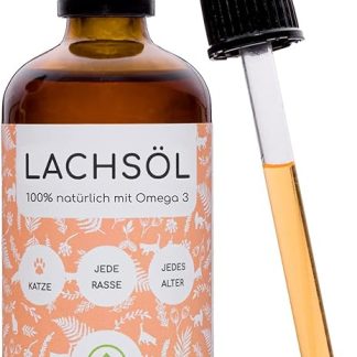 Salmon Oil for Cats and Dogs with Omega 3 & 6, 100 ml Norwegian Natural Salmon Oil from Atlantic Salmon, High Dose Supplement for Cats