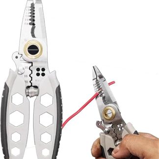 7-Inch Multipurpose Wire Stripper, Heavy Duty Multi-Purpose Electrical Wire Stripping Tool, 4 in 1 Wire Strippers and Crimping Tool, Wire Cutter for Electrical Wire Cutter Stripping, Cutting and