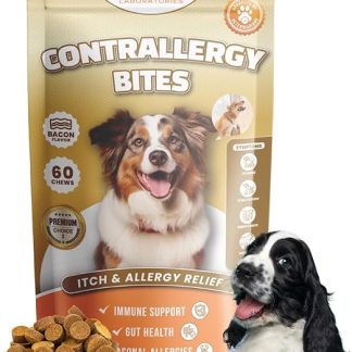 K9 Laboratories Contrallergy Bites | Anti-Allergy Bites for Dogs | Against Scratching, Licking & Hotspots | With Colostrum, Quercetin, Omega-3 & Probiotics | Natural Dietary Supplement