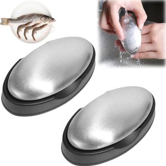 Anti-rust stainless steel soap, 2 pieces anti-odour soap made of stainless steel, rust-proof stainless steel soap, deodorising, for removing onion, fish, garlic and strong hand odours