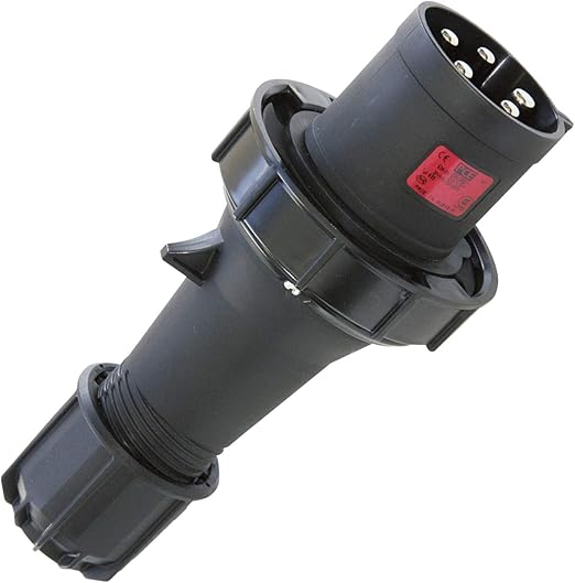 PCE Midnight Series 63A 3P+N+E 415V IP67 Plug 5 Pin 63A Complete Black Waterproof Three Phase Plug