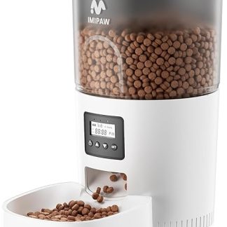 IMIPAW Automatic Cat Feeder with Programmable Timer, Easy to Use, 1-6 Meals a Day, Feeder for Cats and Dogs, 3 L