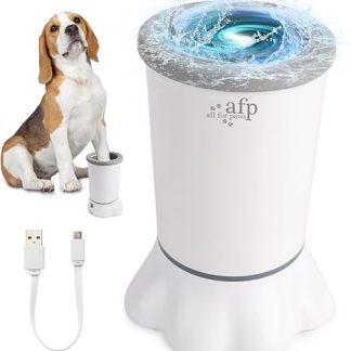 ALL FOR PAWS Automatic Paw Cleaner, 2 Cleaning Speeds, Soft Bristles, Removable, USB Rechargeable for Small and Medium Dogs